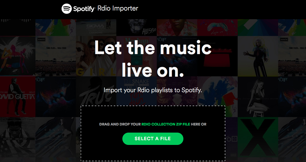 Rdio to Spotify Importer