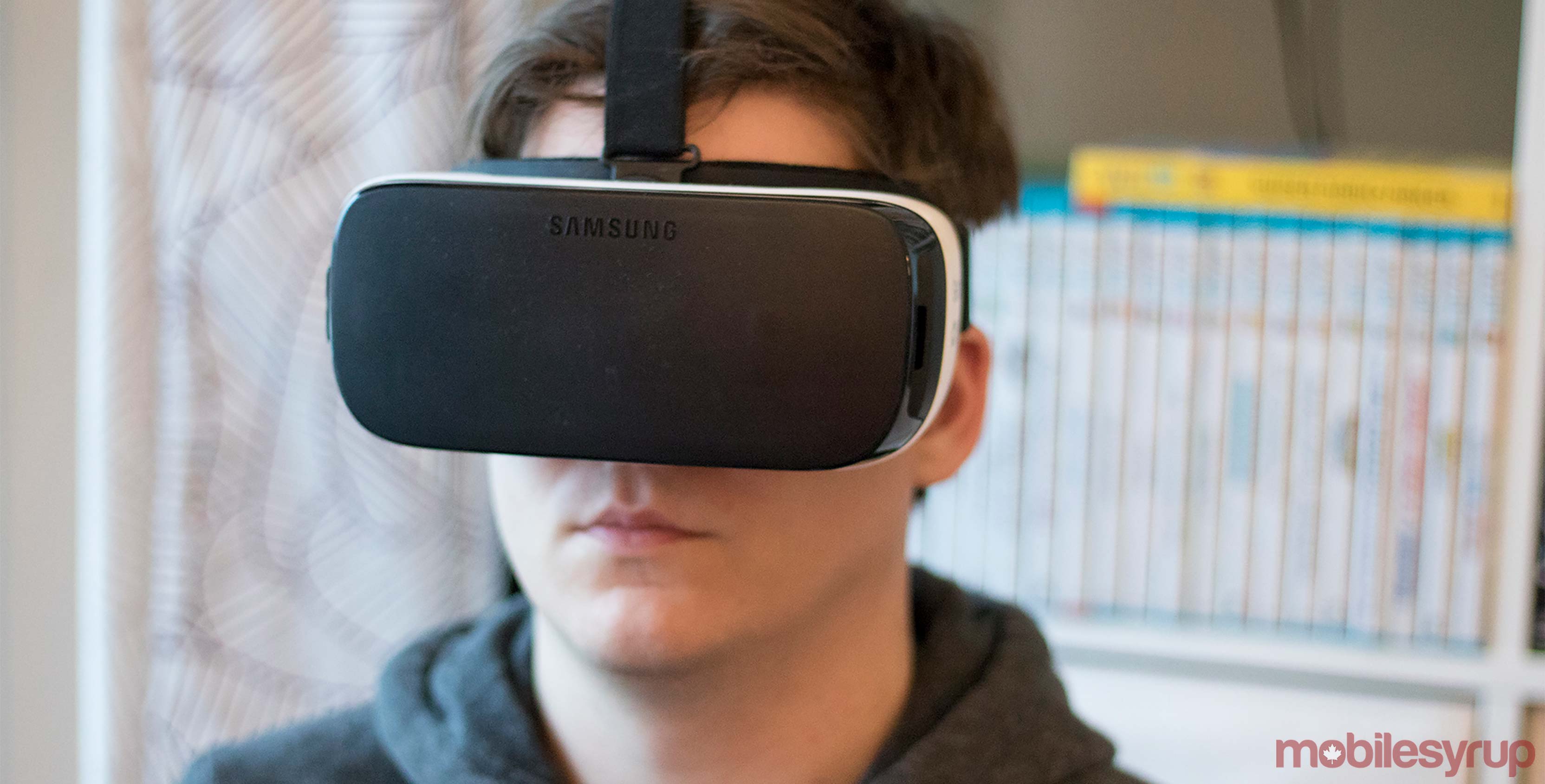 Samsung Gear VR on head