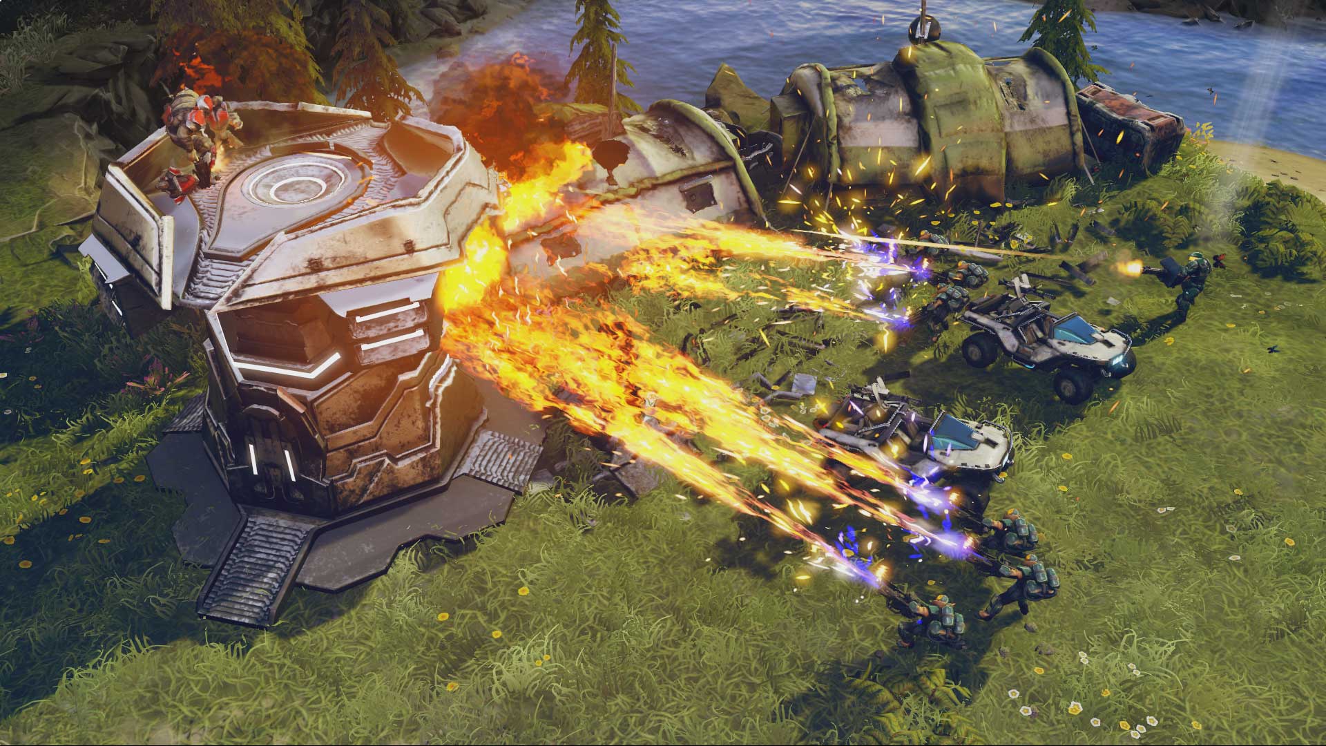 Shooting fire in Halo Wars 2