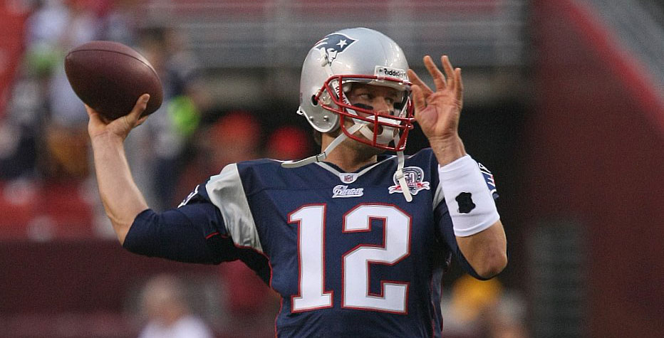 Tom Brady throwing a ball