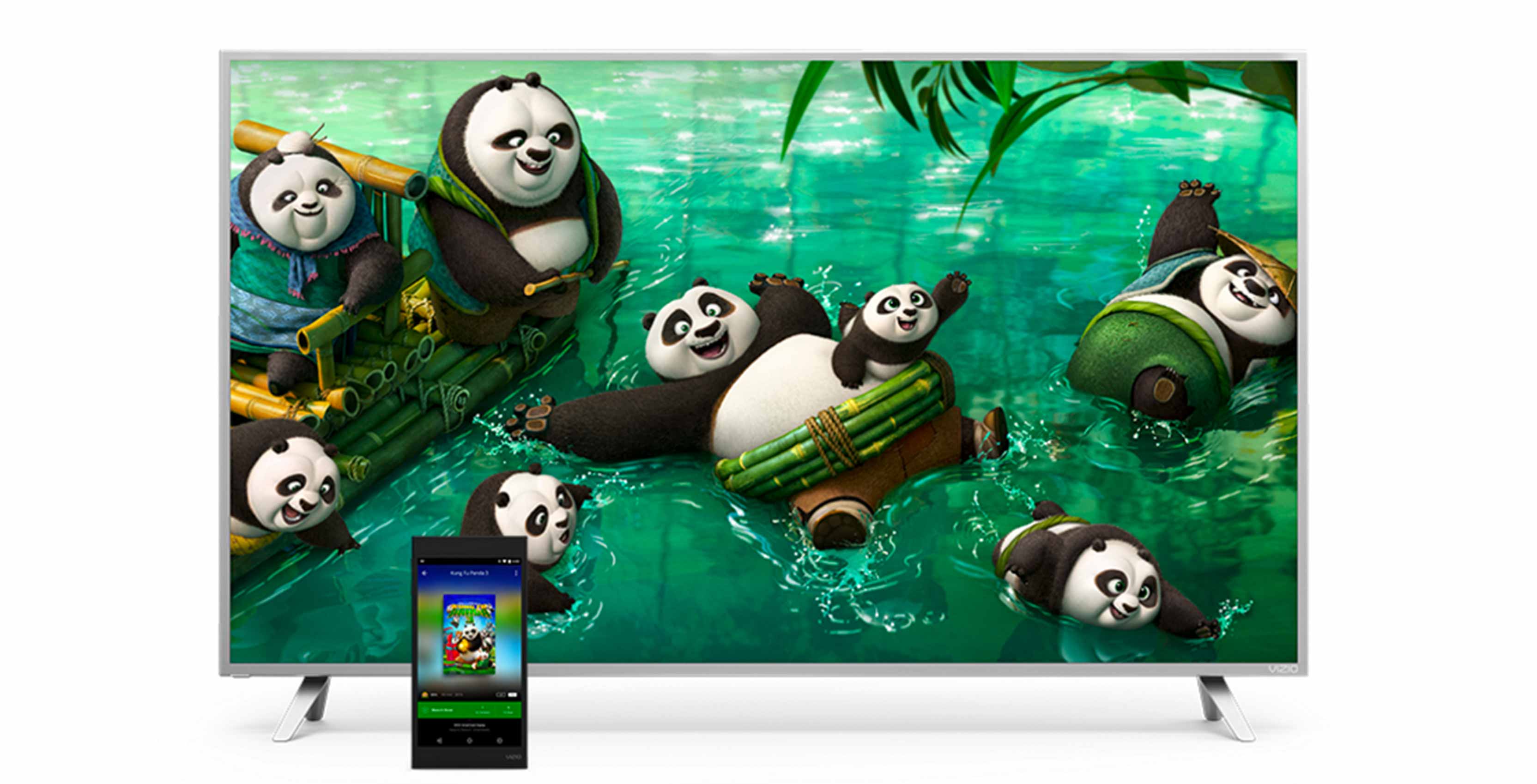 Vizio P-Series television with Kung-Fu Panda on it