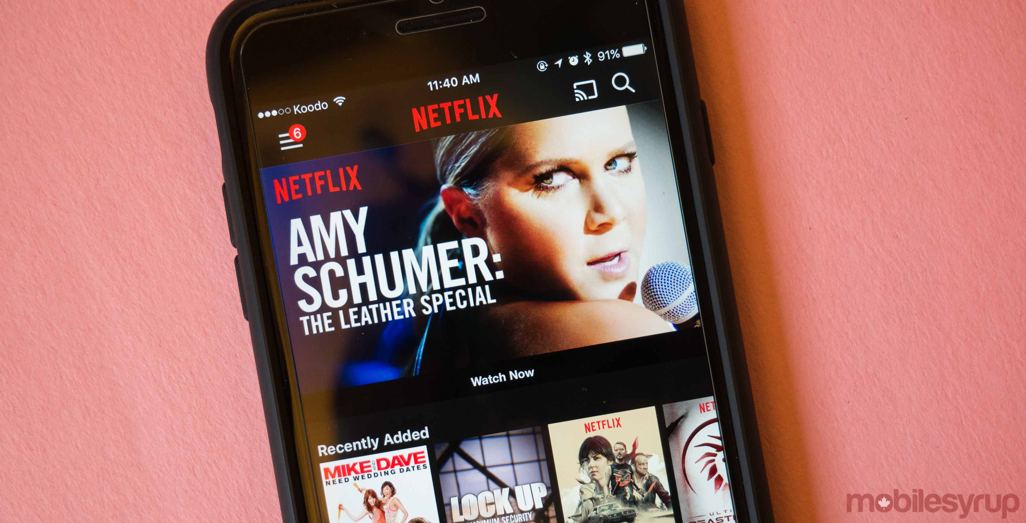 Netflix app on iPhone