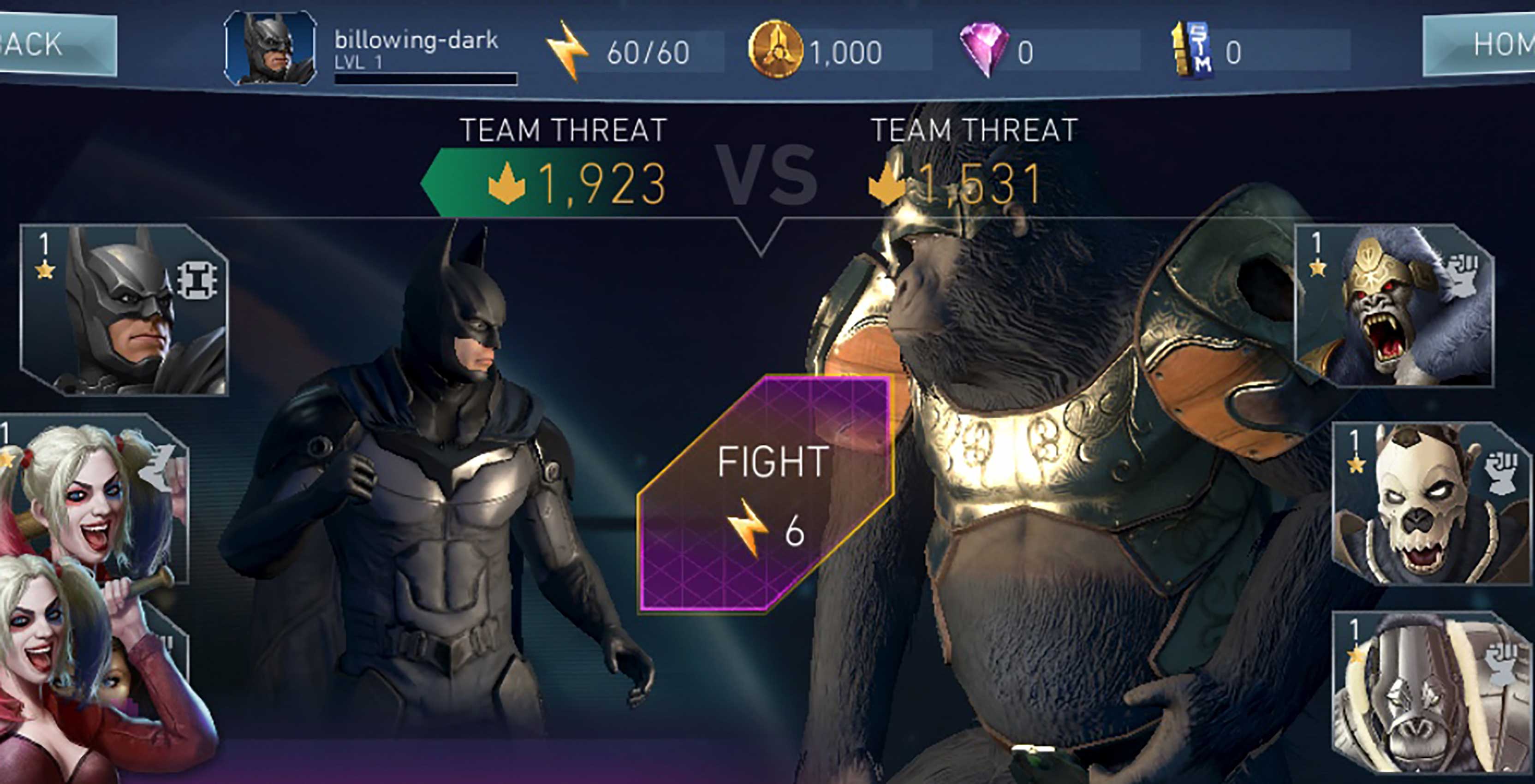 Injustice 2 Mobile Batman vs. Gorilla Grodd