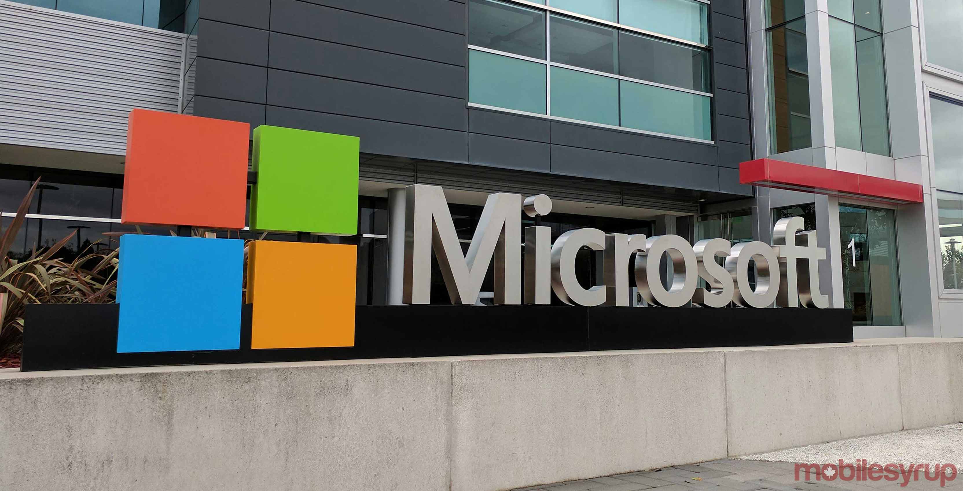 Microsoft logo outside