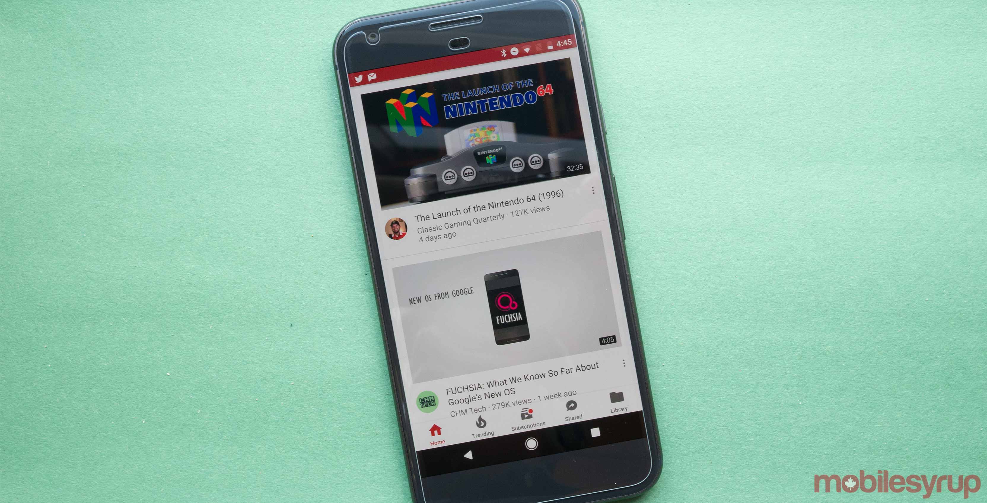 New Youtube app on Android