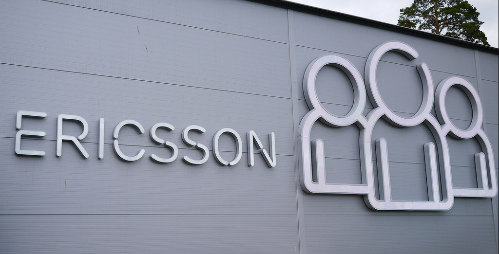 ericsson logo with people, outdoors