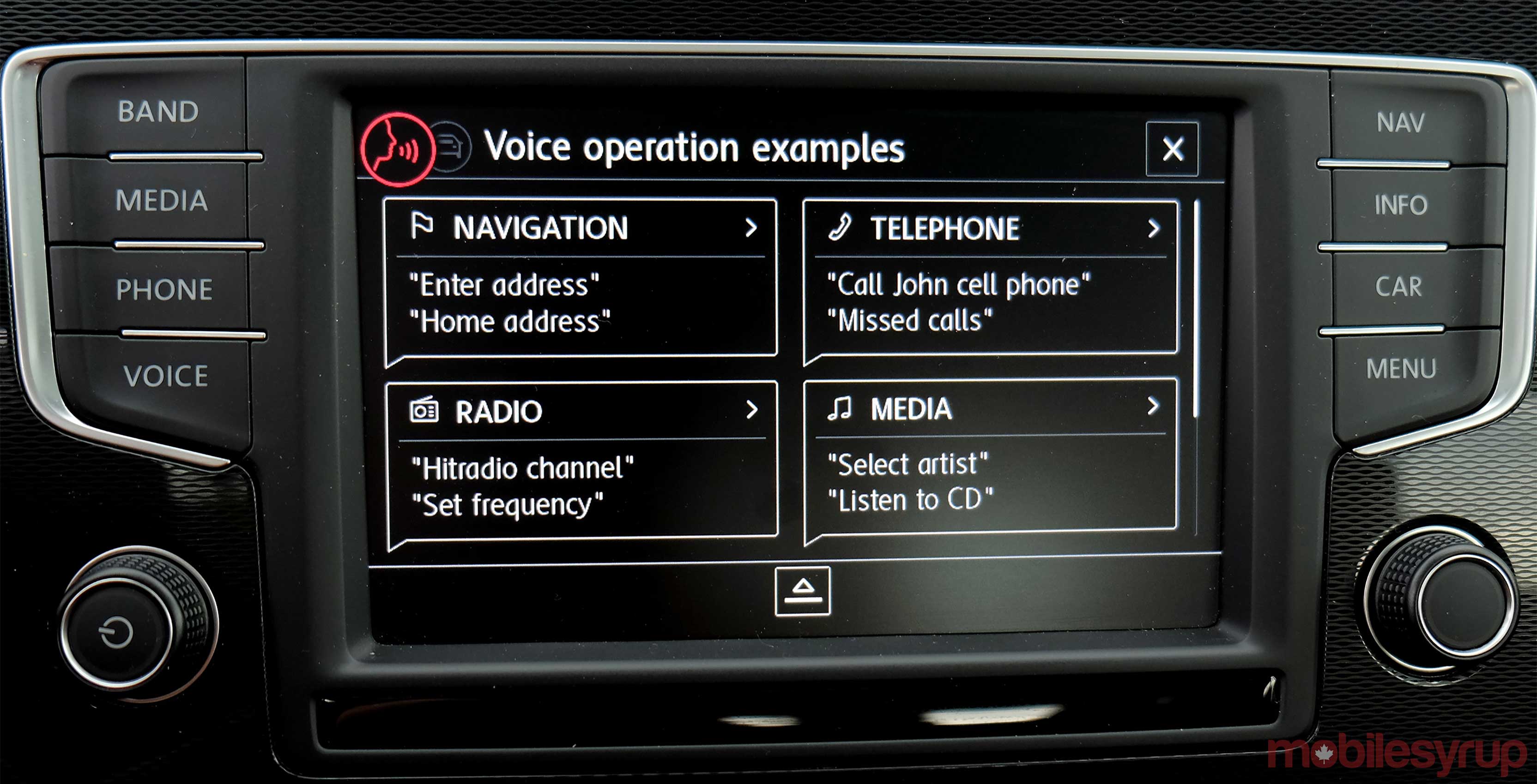 VW MIB Voice controls