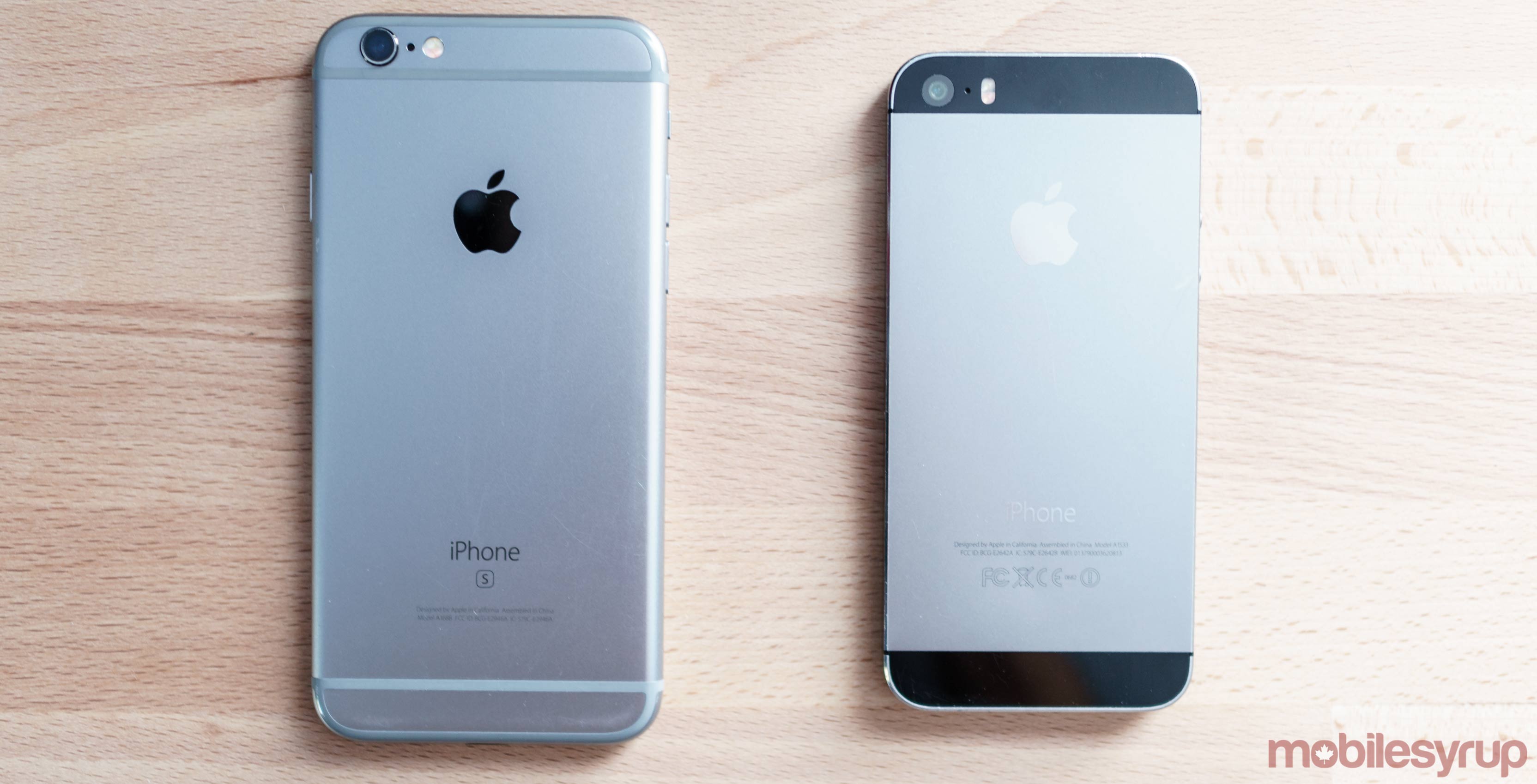 iPhone 5S and iPhone 6S side by side