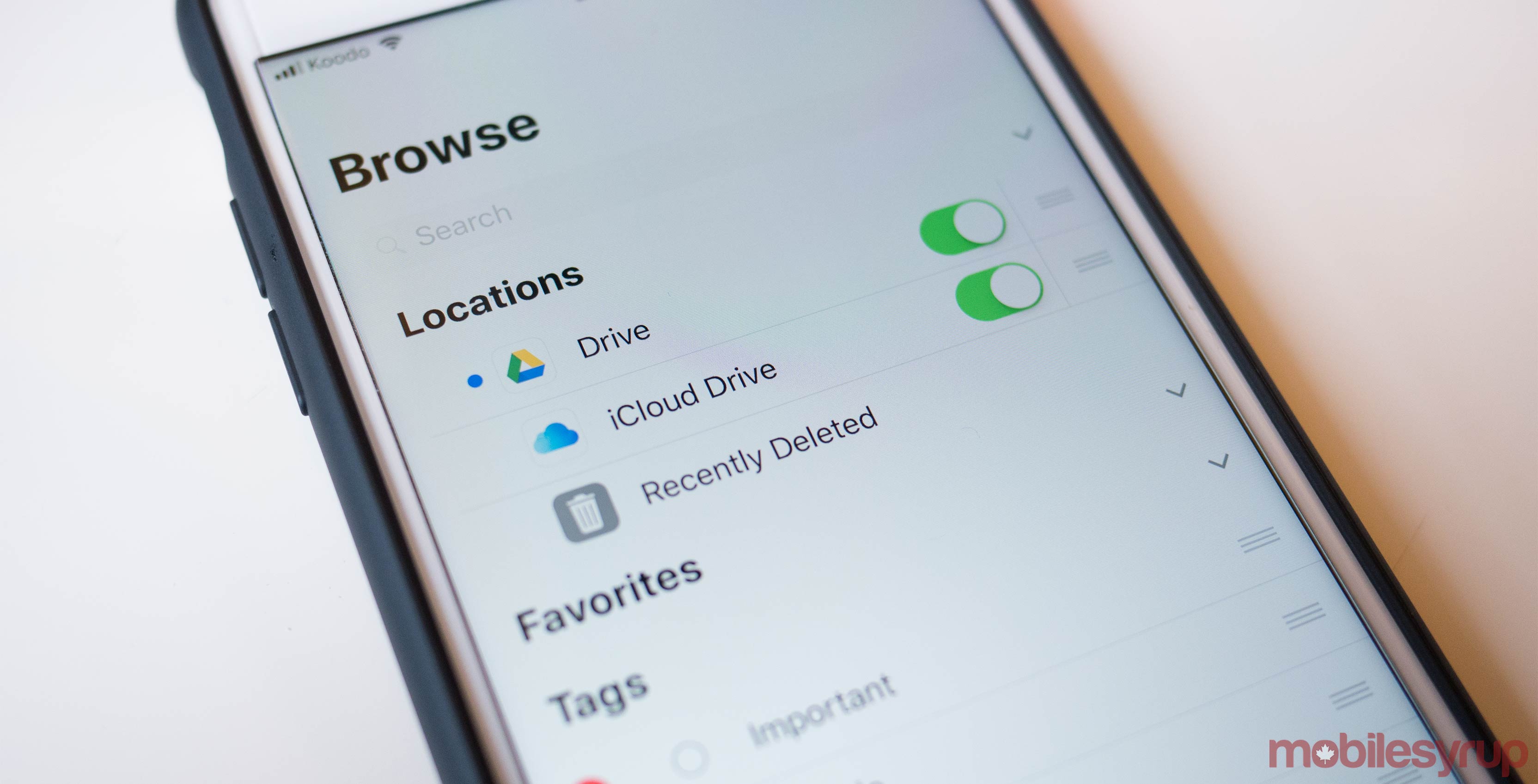 Google Drive Files app iOS 11