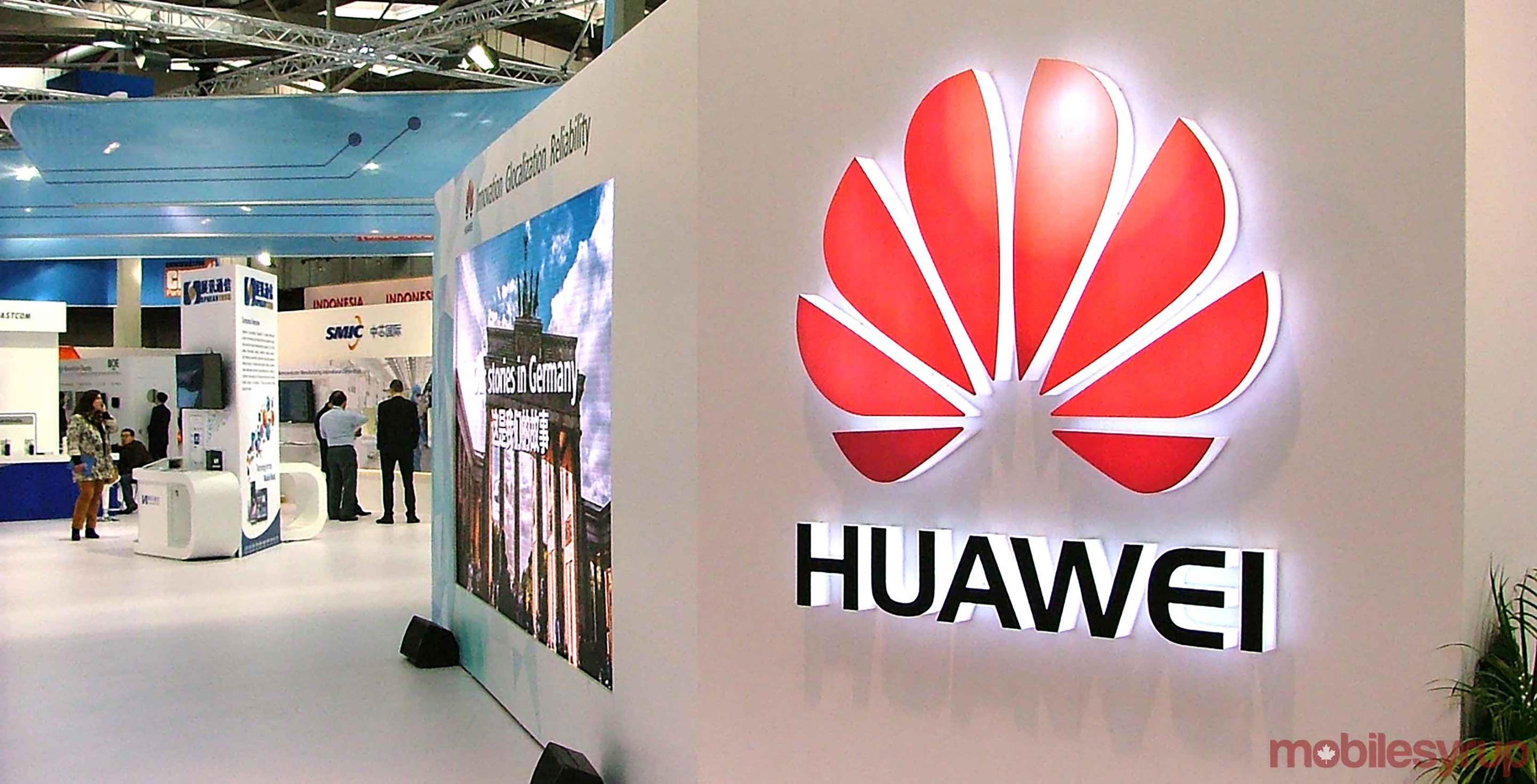 Huawei logo on wall