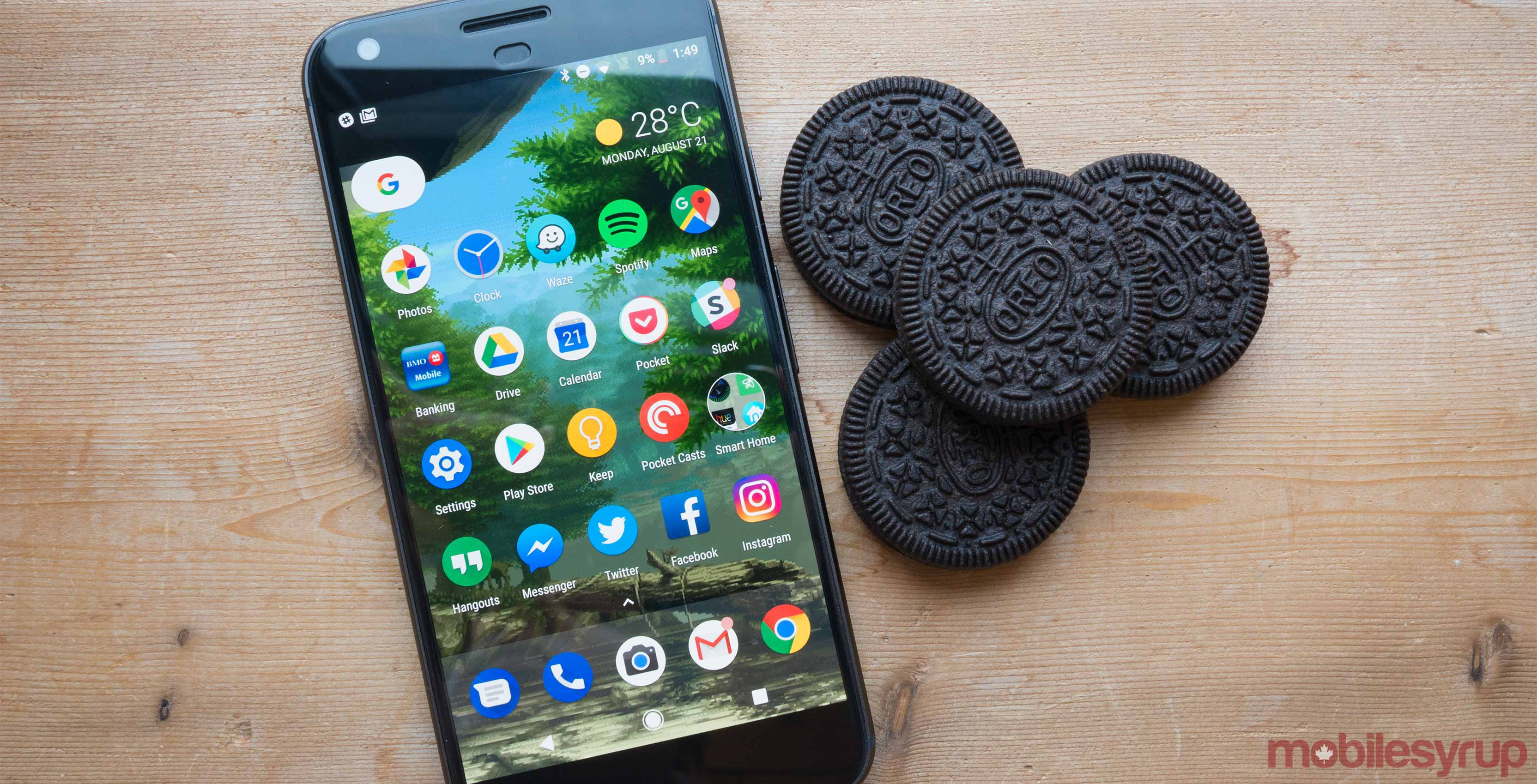 Android phone with Oreo cookies