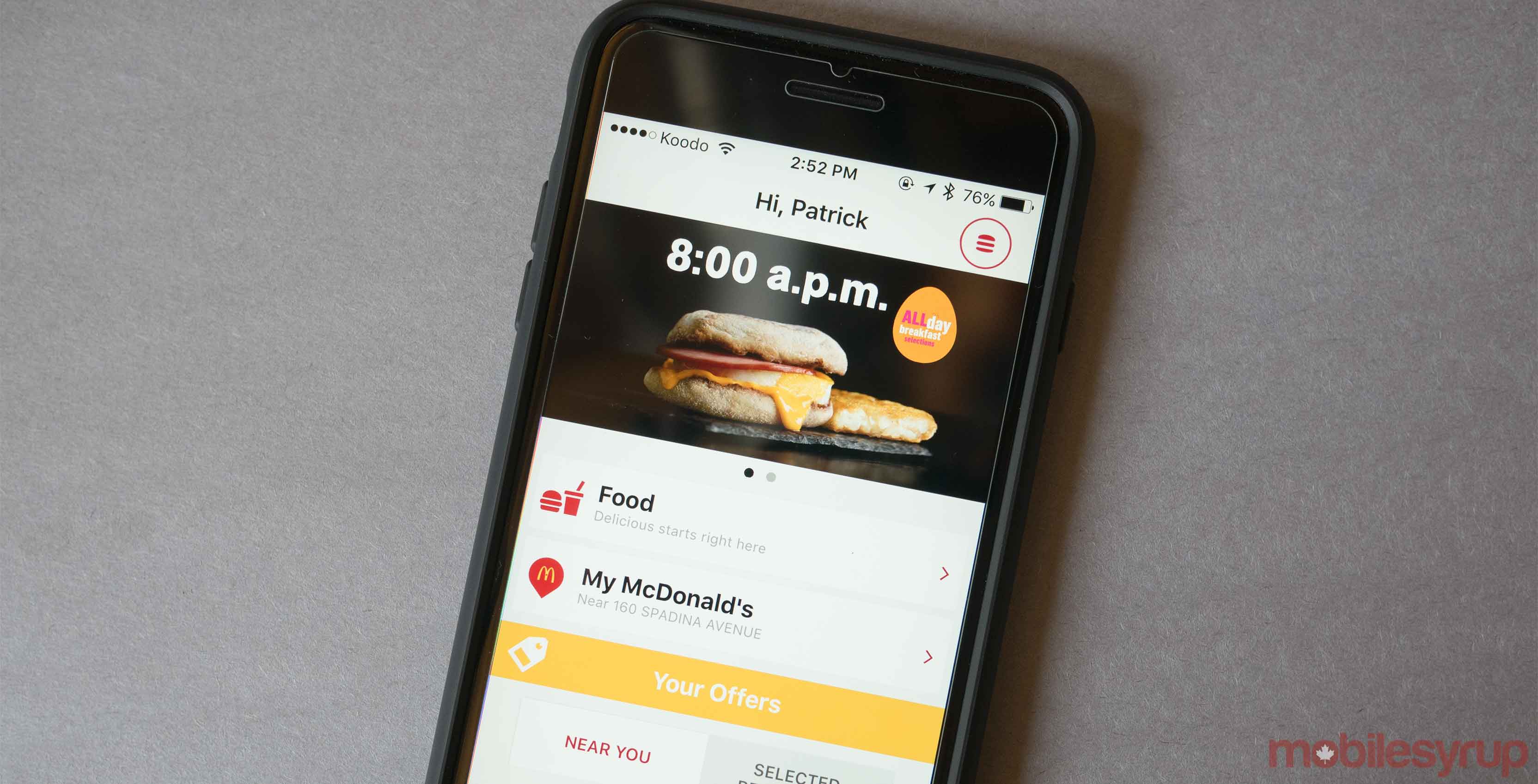 McDonalds phone app