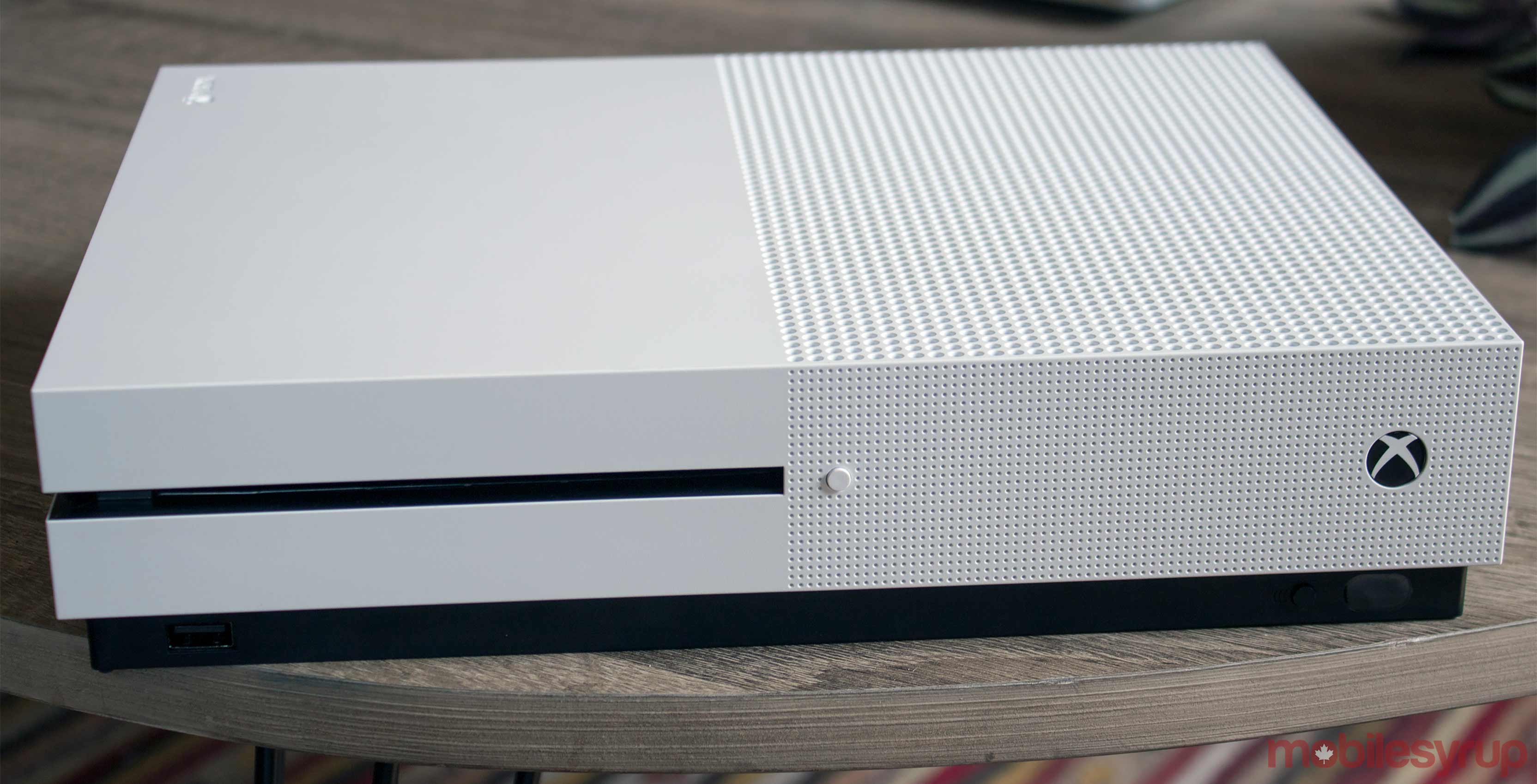 Xbox One S white on table