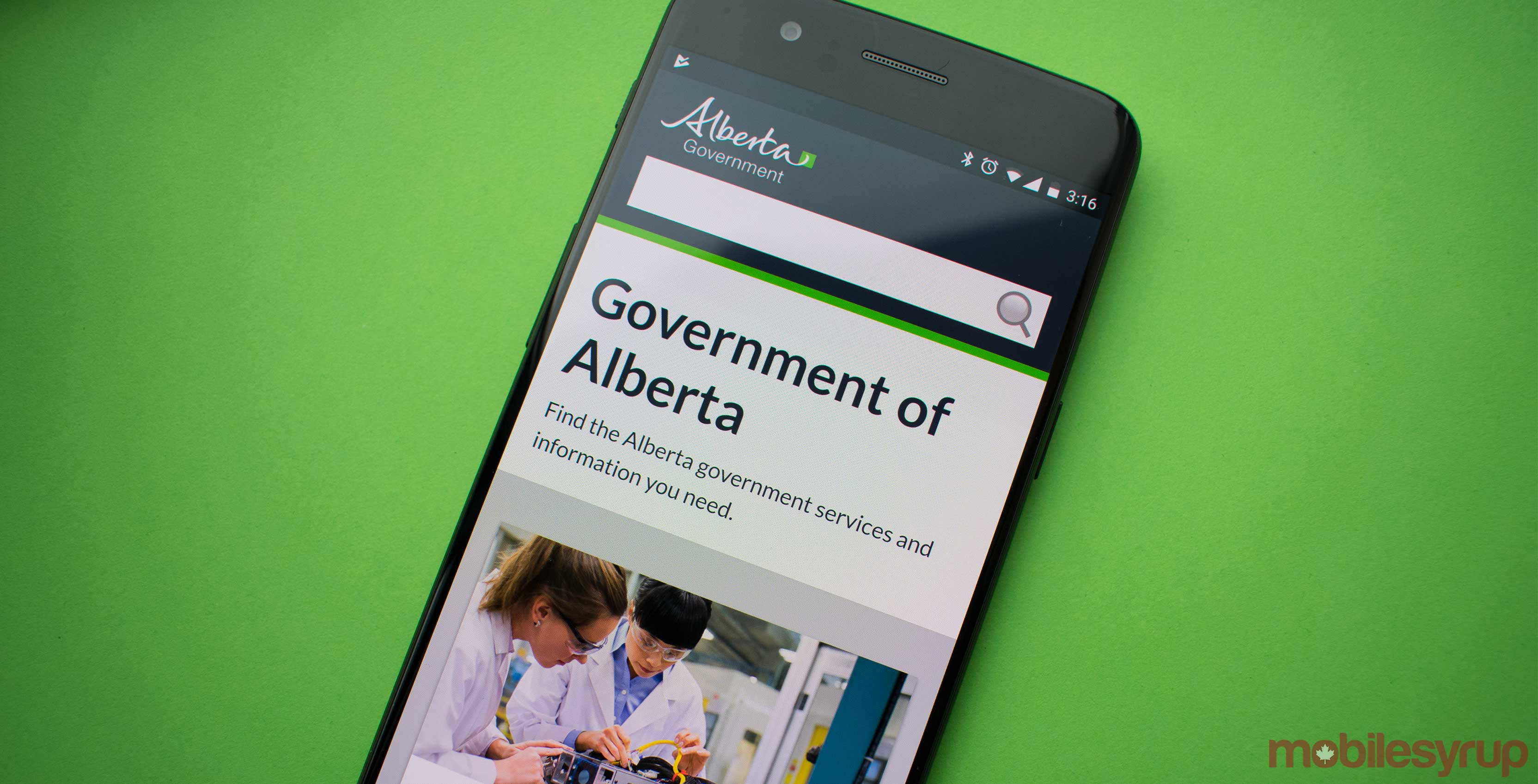 Government of Alberta website