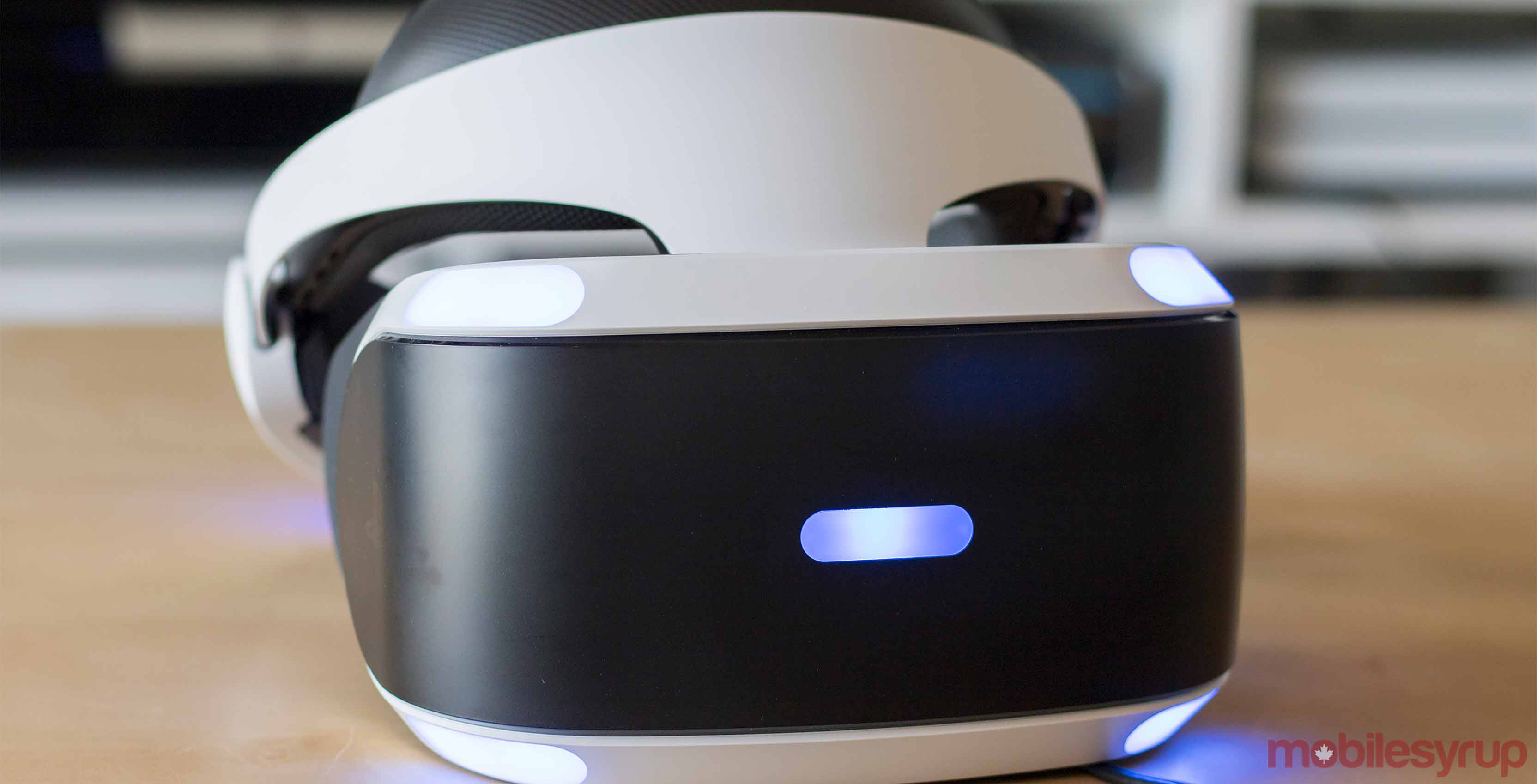 PlayStation VR headset on table