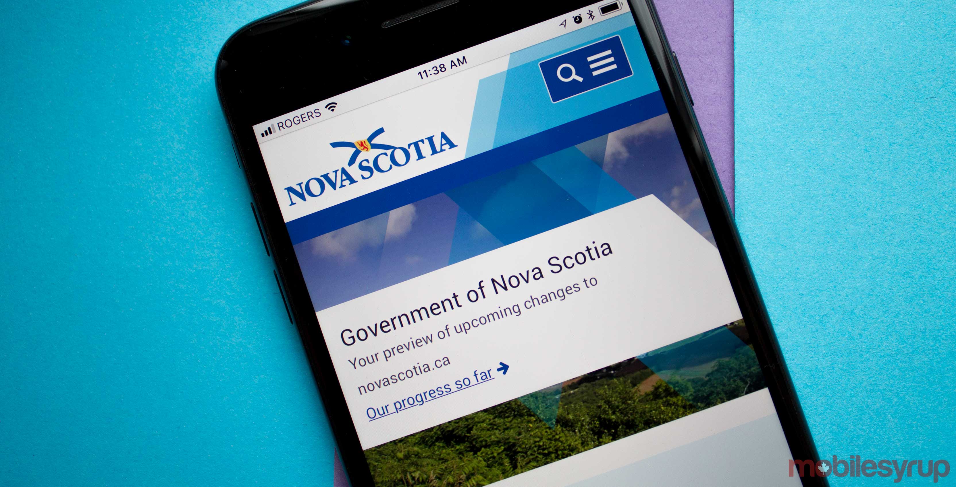 a photo of the government of nova scotia's website
