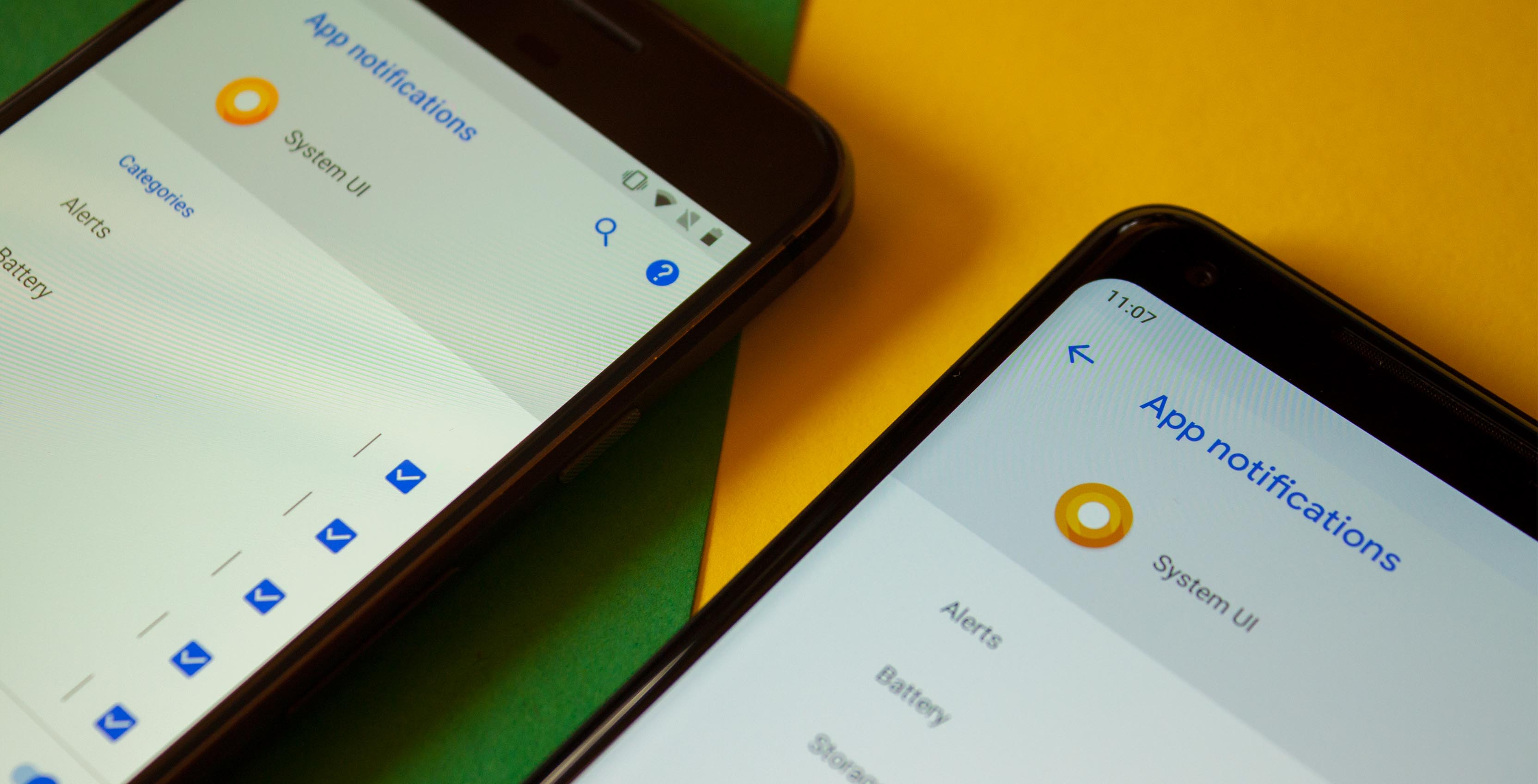 System UI notification settings on Android P