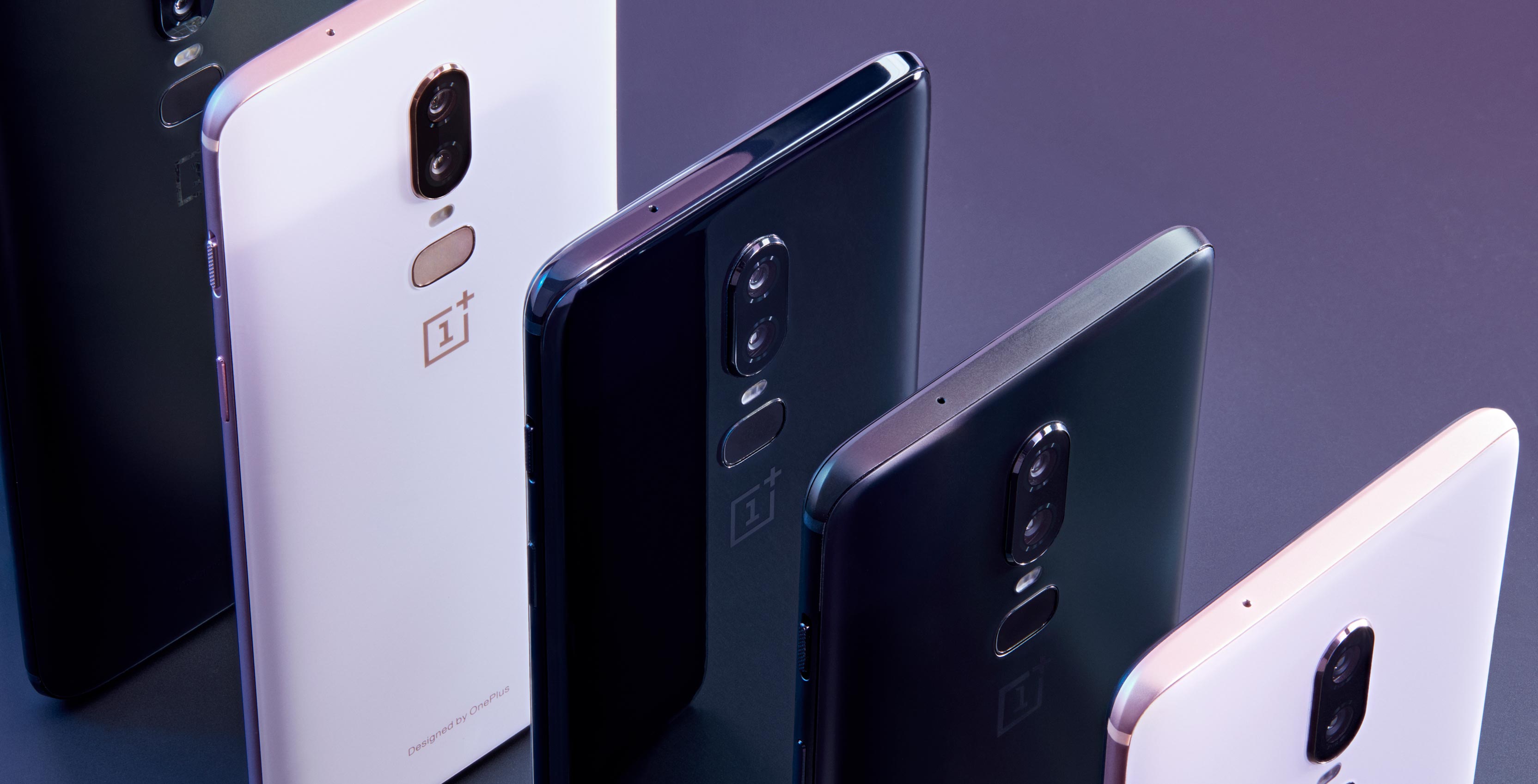 OnePlus 6 devices in a row