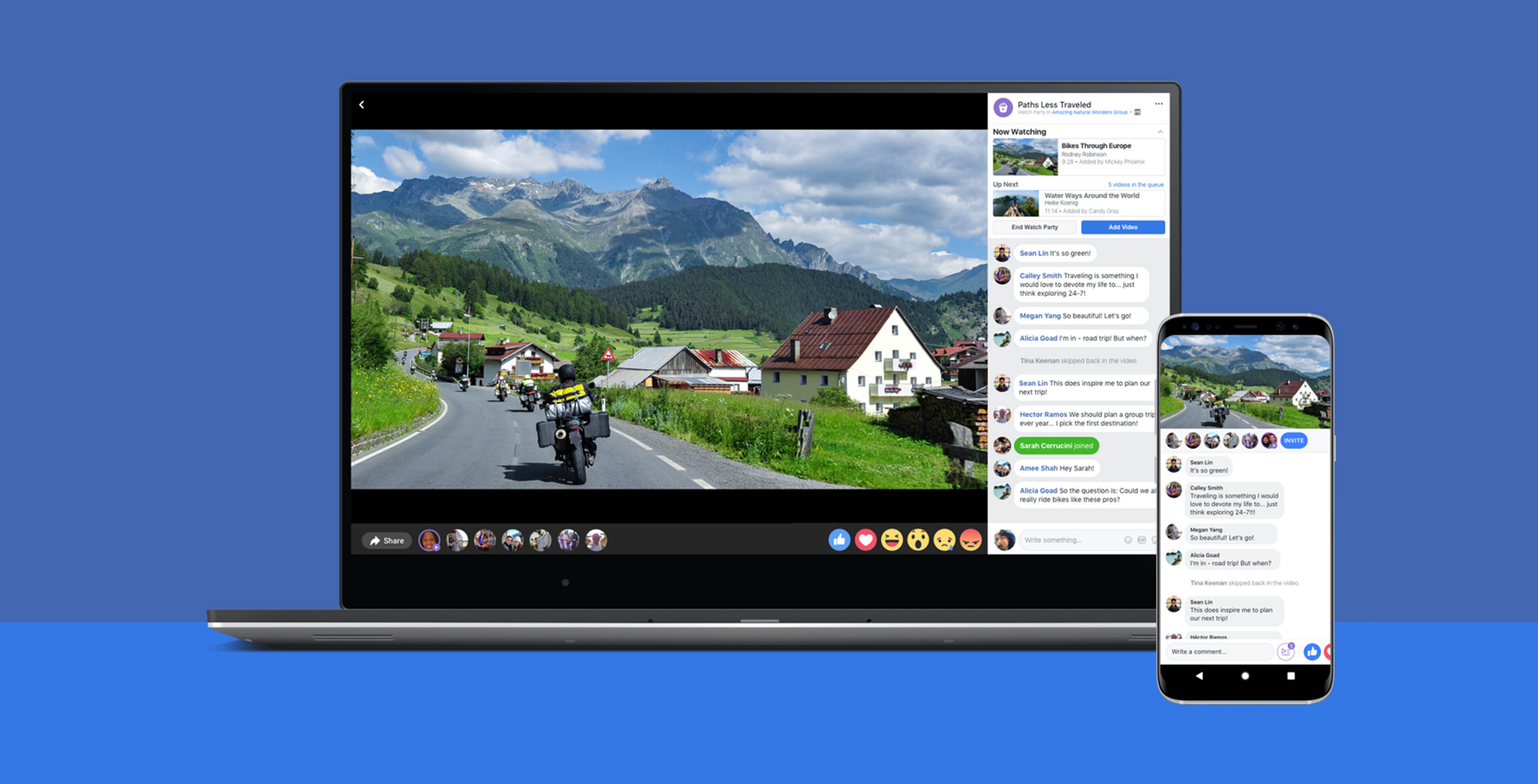Facebook Watch Party on desktop and mobile