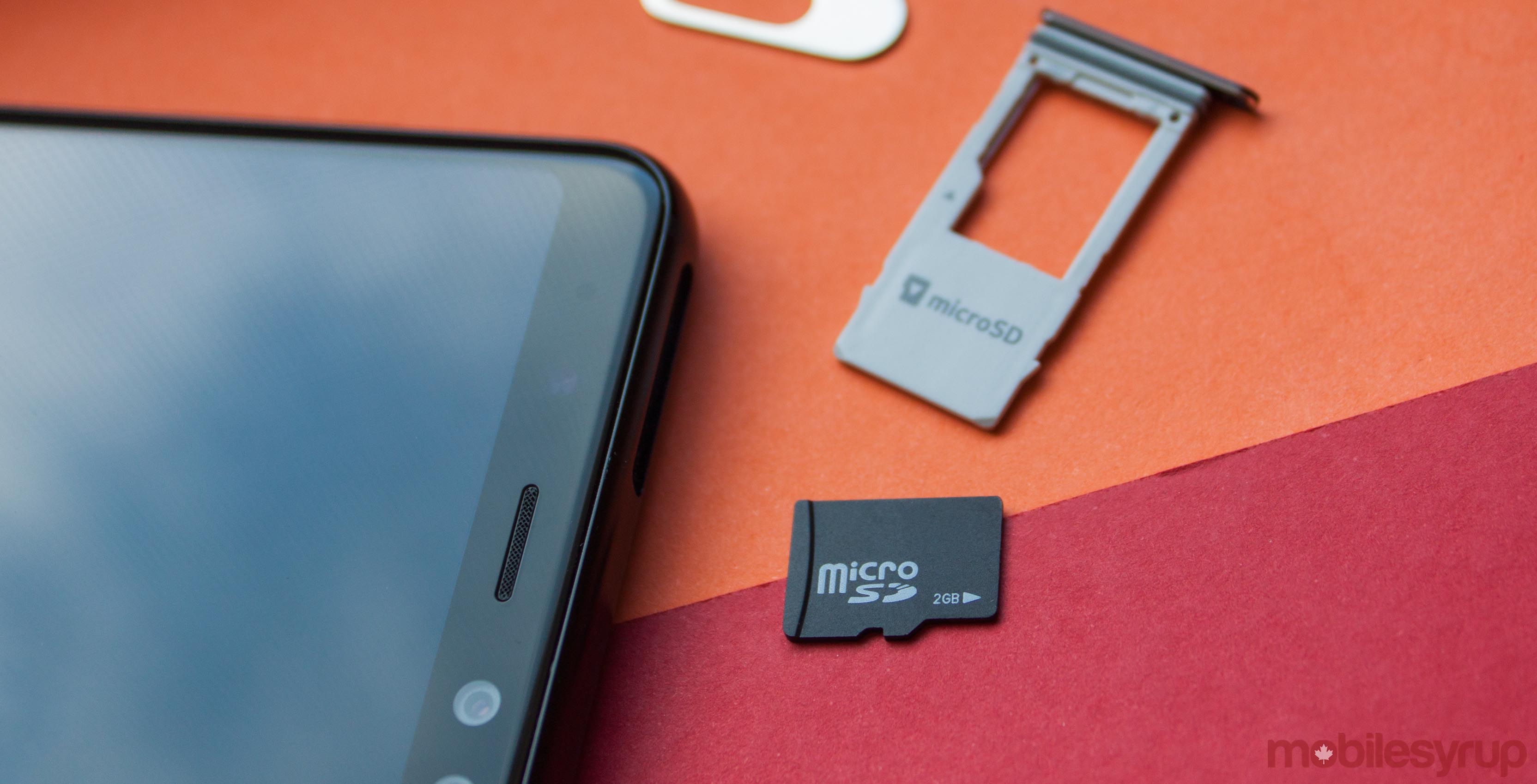 MicroSD card and phone