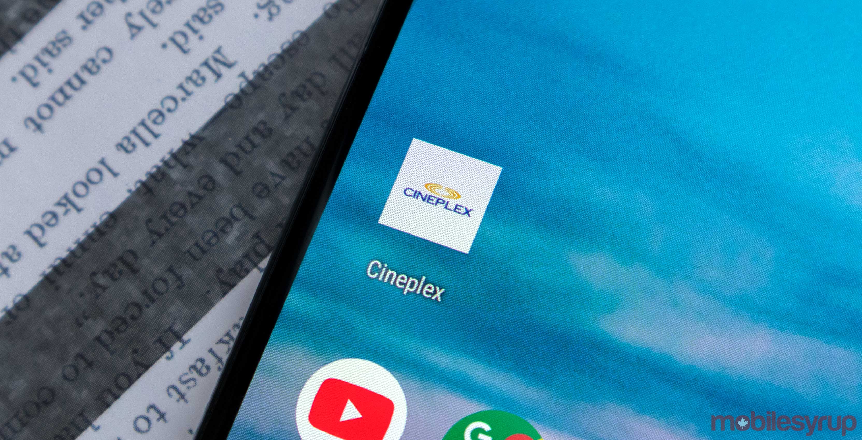 Cineplex app on Android