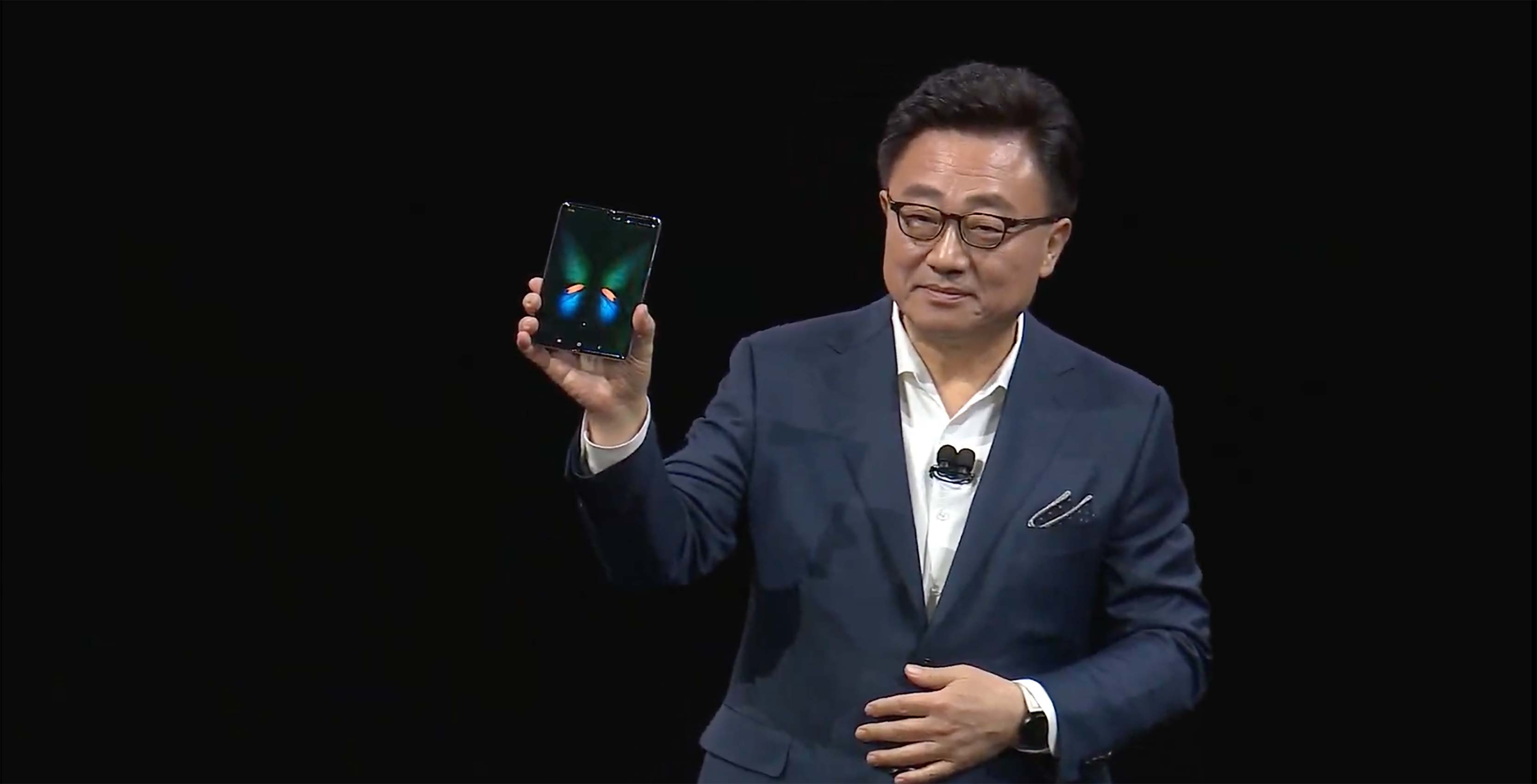 DJ Koh holding Samsung Galaxy Fold