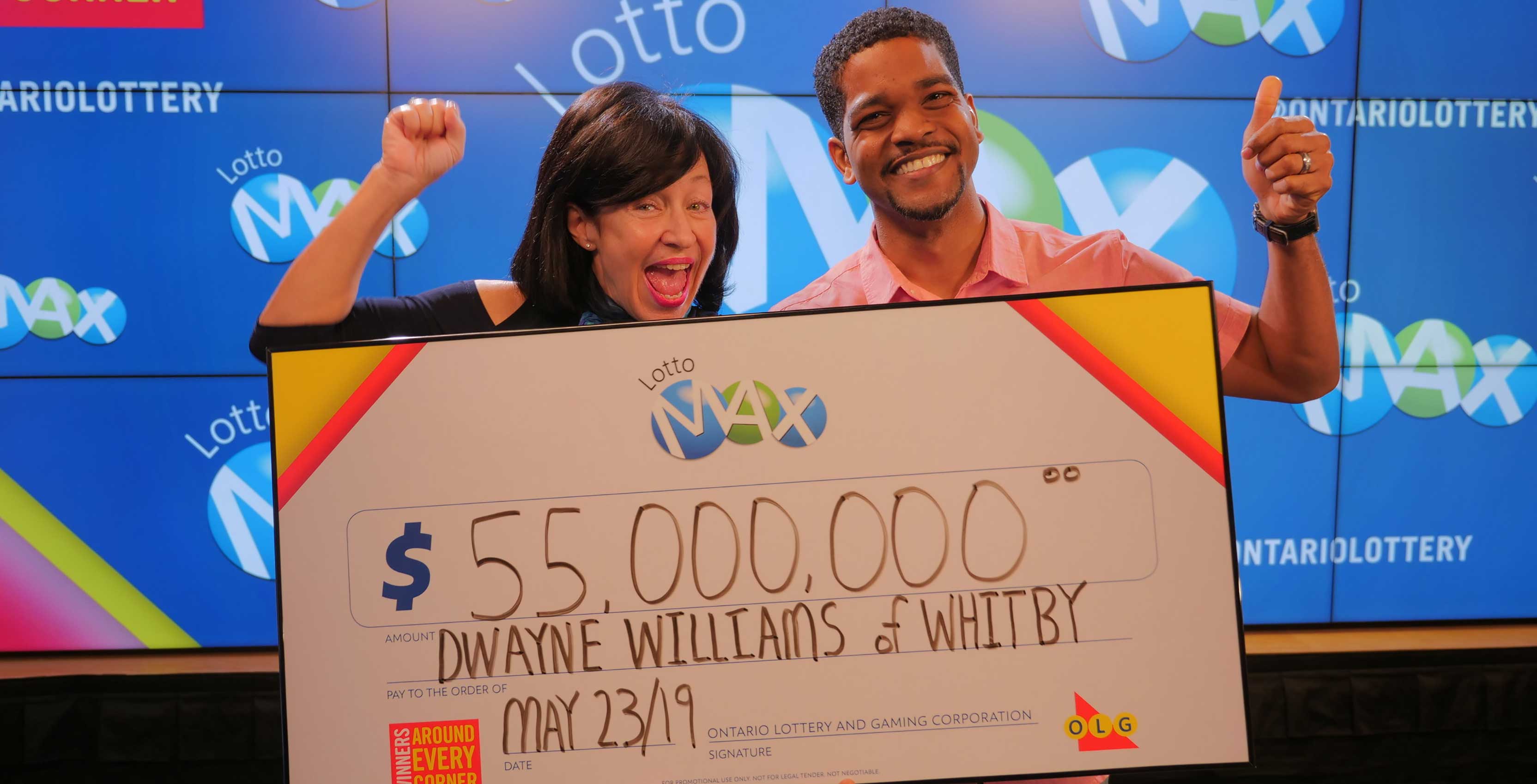 Dwayne Williams Lotto Max winner