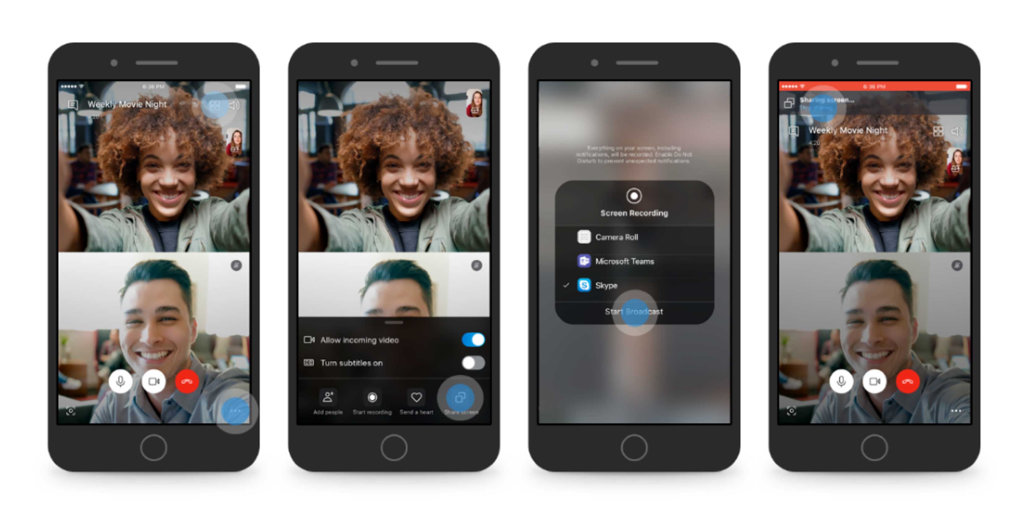 Skype screen sharing on mobile