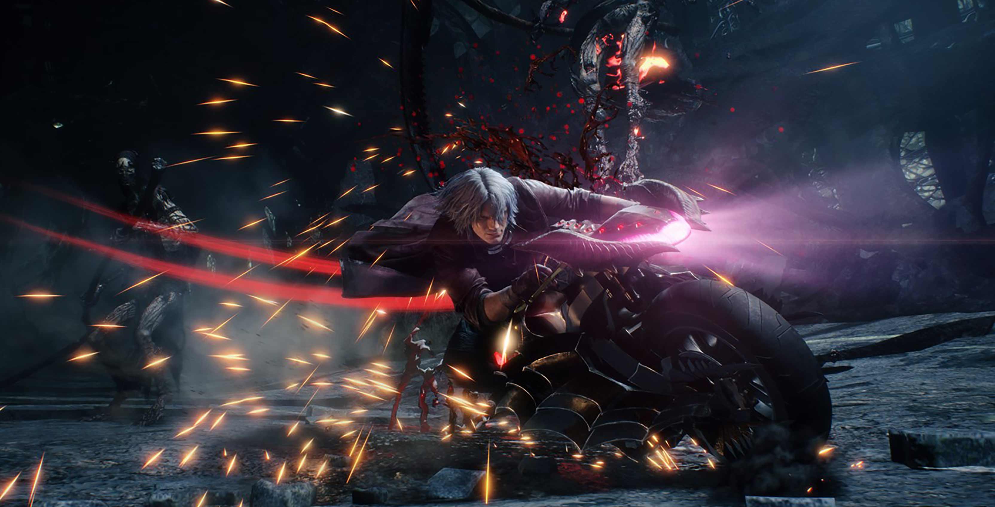 Devil May Cry 5 Dante on motorcycle