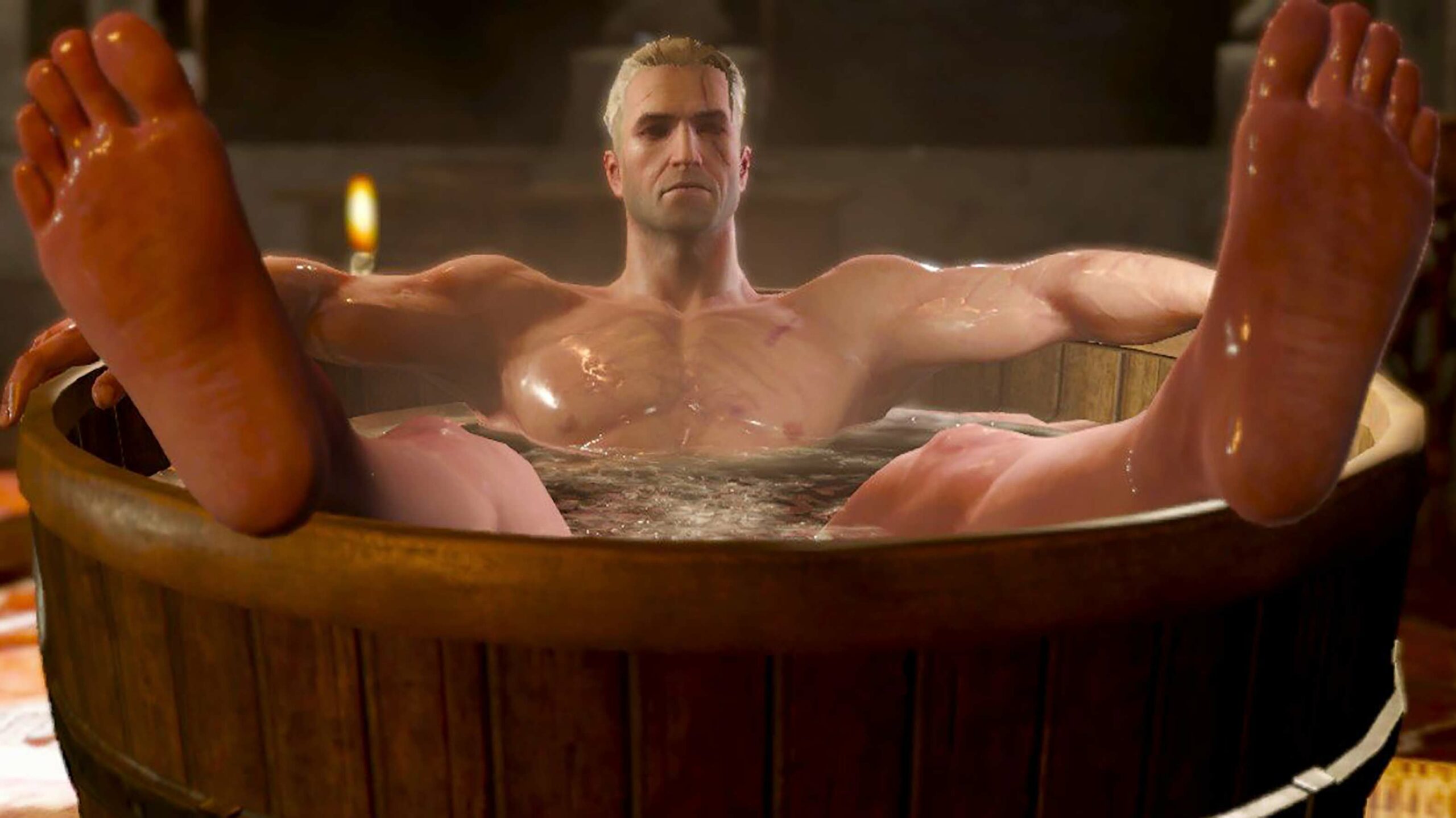 The Witcher 3 Wild Hunt Complete Edition Geralt bathing