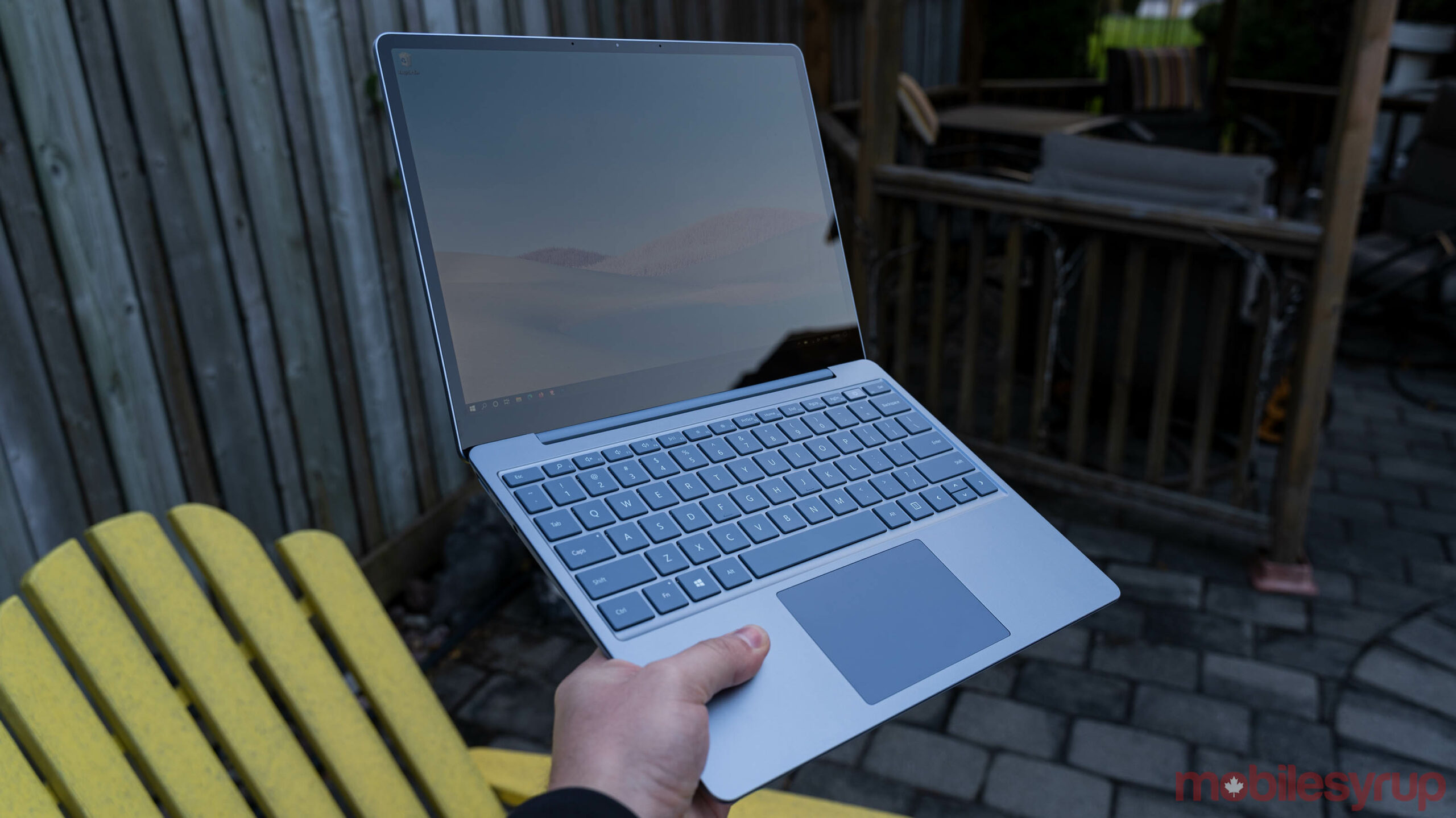 Surface Laptop Go in hand