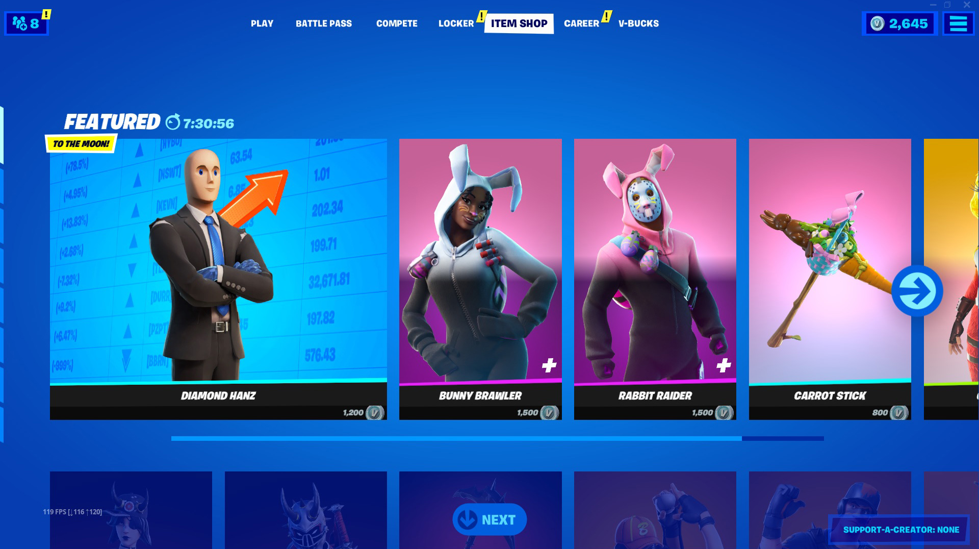 The stonk meme skin is available in the item shop