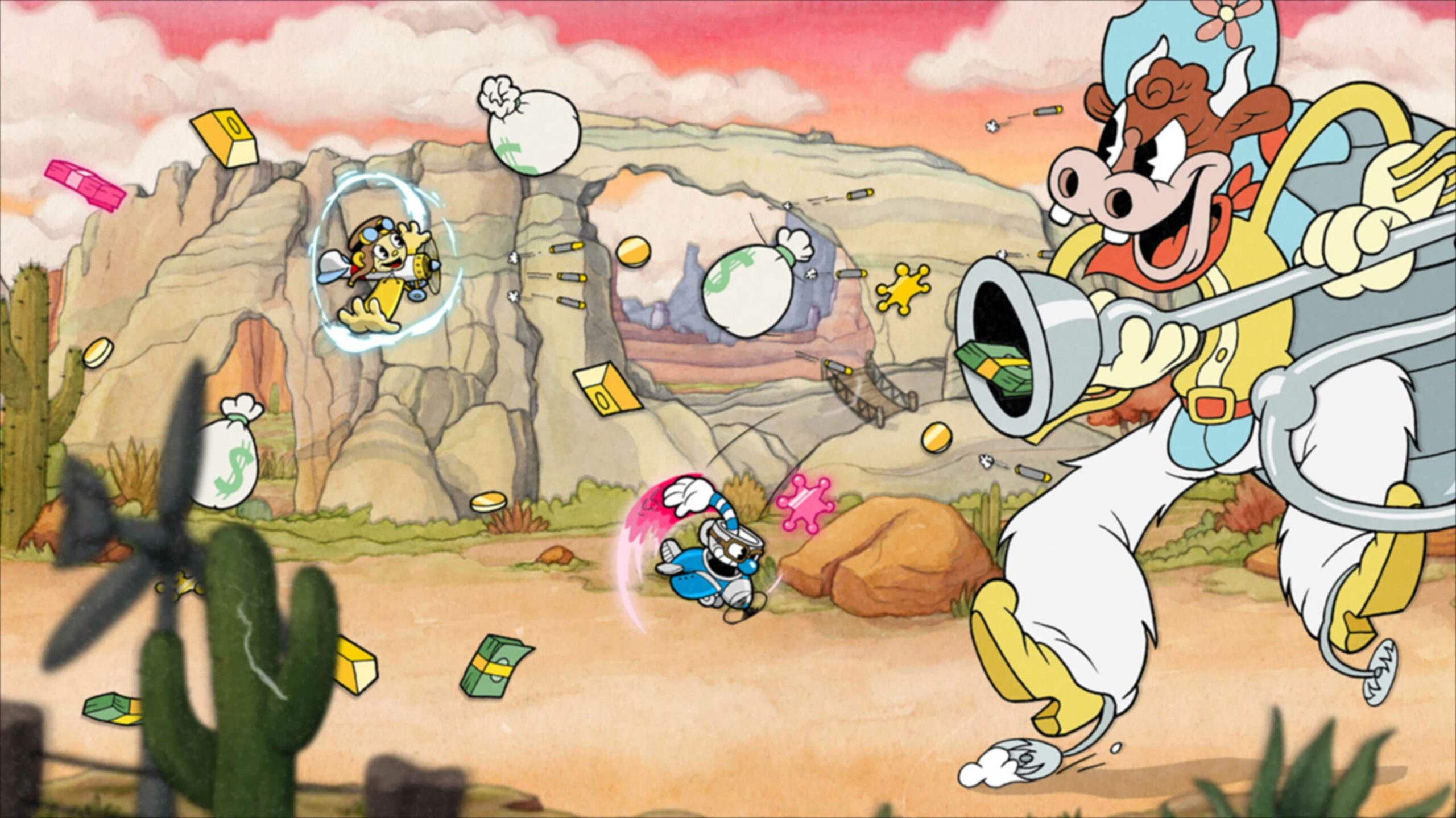 Cuphead: The Delicious Last Course plane gameplay
