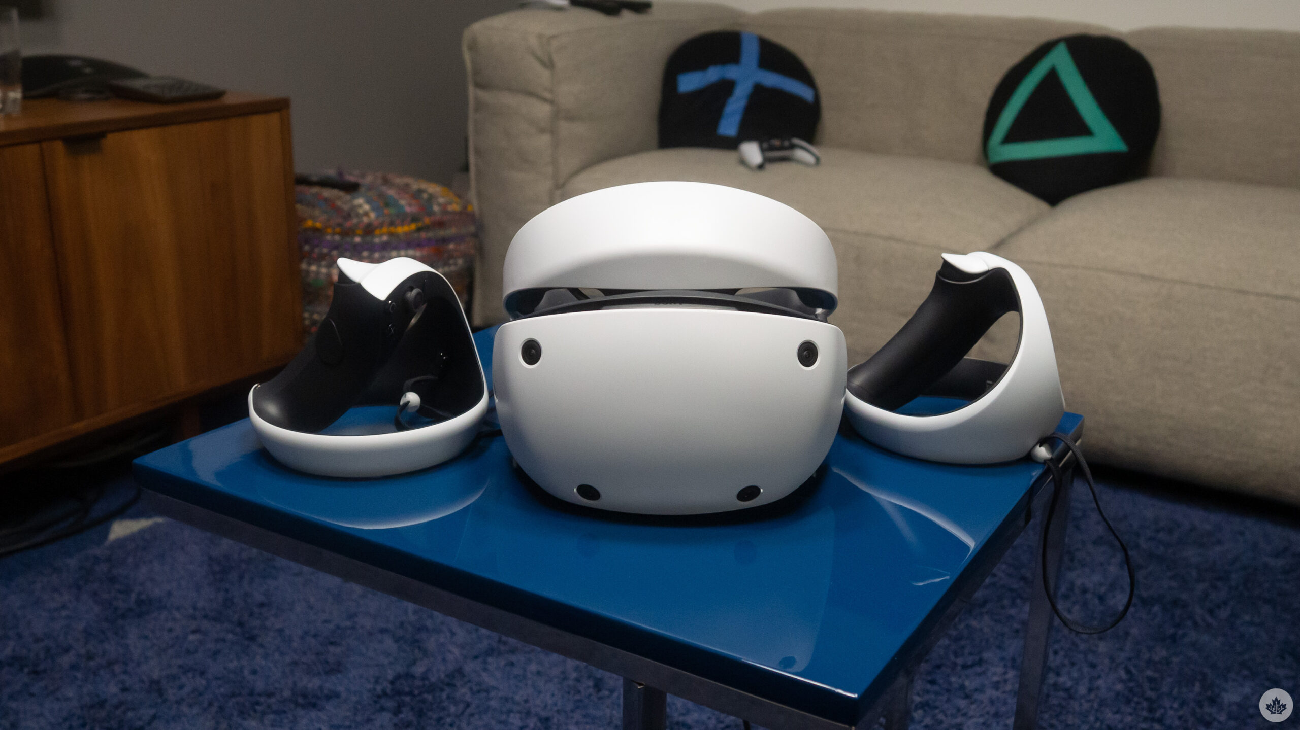 PlayStation VR2 headset on table